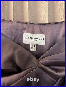 Exquisite KAREN MILLEN Vintage Silk Babydoll Cami Waterfall Midi Dress UK12 US8