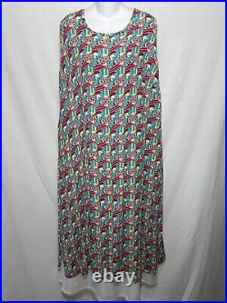 FLAX Designs Dress 2G Plus Size Long Colorful Pullover Maxi Rayon 2 Generous 2X
