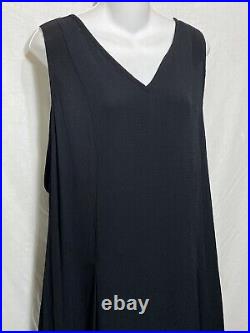 FLAX by Jeanne Engelhart Long Black Dress Size Medium Sleeveless Pullover Tank M