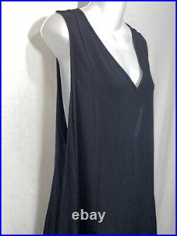 FLAX by Jeanne Engelhart Long Black Dress Size Medium Sleeveless Pullover Tank M