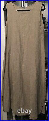 Fabulous Vintage CP SHADES Natural Linen Slip Dress/Tank Dress Large