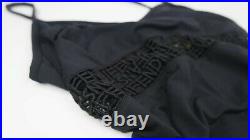 Fendi Zucca Vintage Slip Dress Black Small Fendi Logo Authentic S Xs 6 8 10