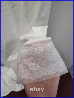 Floral Lace VANITY FAIR Full Dress SLIP Nylon Sheer CHIFFON 32 NEW WITH TAGS
