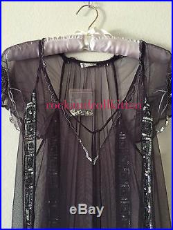 Free People Lady Lazarus Purple Embroidered Slip Dress Gatsby Vintage S Nwt $198