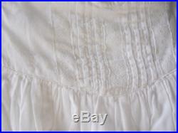 French Country Farmhouse Antique White Cotton Baby Christening Dress Slip Lot