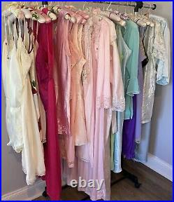 GORGEOUS 41 PC VINTAGE LINGERIE LOT MIXED ERA 60s-90s UNFLAWED RESELLER LOT