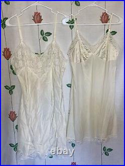 GORGEOUS VINTAGE MIXED-ERA 60s-90s VOLUP NYLON SLIP DRESSES 22 PC LINGERIE LOT