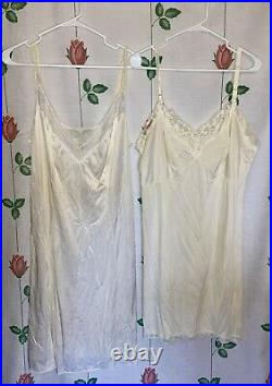 GORGEOUS VINTAGE MIXED-ERA 60s-90s VOLUP NYLON SLIP DRESSES 22 PC LINGERIE LOT