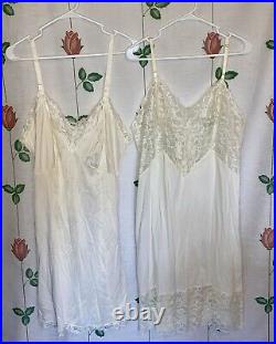 GORGEOUS VINTAGE MIXED-ERA 60s-90s VOLUP NYLON SLIP DRESSES 22 PC LINGERIE LOT