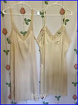 GORGEOUS VINTAGE MIXED-ERA 60s-90s VOLUP NYLON SLIP DRESSES 22 PC LINGERIE LOT