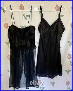 GORGEOUS VINTAGE MIXED-ERA 60s-90s VOLUP NYLON SLIP DRESSES 22 PC LINGERIE LOT