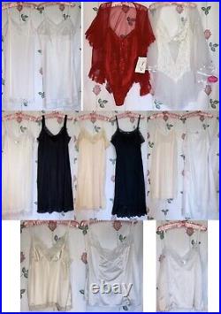 GORGEOUS VINTAGE VOLUP Mixed Era 60s-70s NWT/UNFLAWED Nylon Slip Lingerie Lot