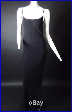 GUCCI-1990s Black Silk Gauze Slip Gown, Size-6