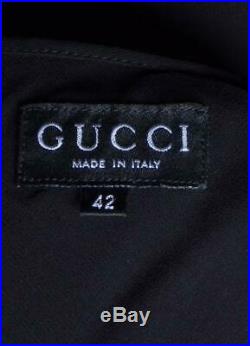 GUCCI-1990s Black Silk Gauze Slip Gown, Size-6
