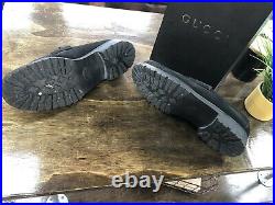 GUCCI Horsebit Slip On Loafer Black Suede US Size 11 1/2 Vintage With box