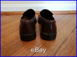 GUCCI Iconic Men's Vintage Brown Leather Tassel Slip-on Loafer Dress Shoe 41 E