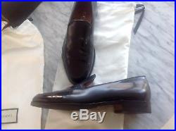 GUCCI Iconic Mens 1970's VINTAGE Black Leather Loafer Slip-On Dress Shoe 10 D