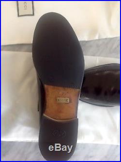 GUCCI Iconic Mens 1970's VINTAGE Black Leather Loafer Slip-On Dress Shoe 10 D