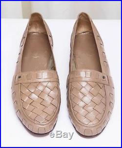 GUCCI Iconic Mens 1970's VINTAGE Taupe Leather Slip-On Loafer Dress Shoe 42