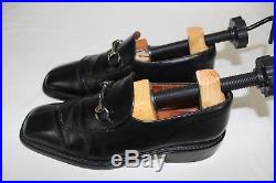 GUCCI Men's Size 9.5D Vintage Black Leather Slip Dress shoes Made In Italy