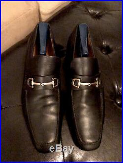 GUCCI Shoes 256345 SZ Italian 9.5 /US 11.5 Black Horsebit Loafers Shoes Slip On