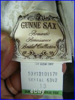 GUNNE SAX ROMANTIC RENAISSANCE BRIDAL Vtg 70s Dress sz 13/Bra/Slip-Bust 37/S