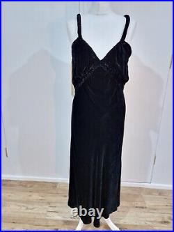 Ghost Velvet Bias Cut Slip Dress Size L 14 90s Vintage Elegant Evening Formal