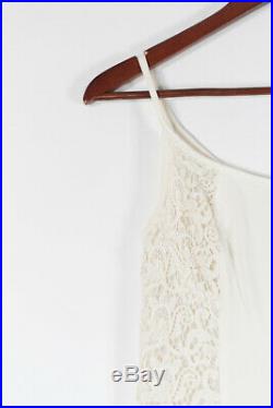 Gianni Versace Womens XS Ivory Dress Crochet Crepe Pleated Tank Slip Vintage