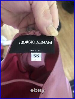 Giorgio Armani Vintage Rose Pink Silk Spring Summer Evening Dress