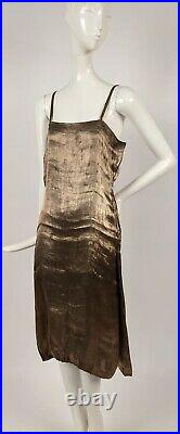 Glamour Flapper 1920's Metallic Gold Lame Slip Dress