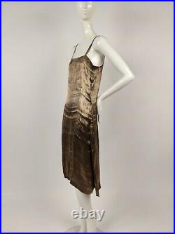 Glamour Flapper 1920's Metallic Gold Lame Slip Dress