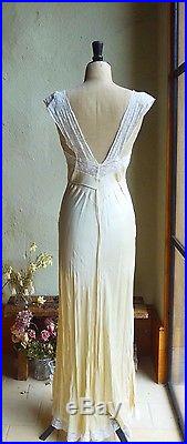 Gorgeous Light YellowithGold Vintage Slip Dress, 8-10 UK, US 0-2, EU 38