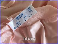 Gorgeous Vintage Olga Lingerie Dress Cap Sleeve Pink Nylon, Short Full Skirt L