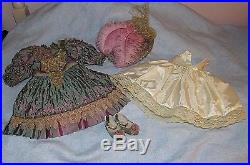 Gorgeous Vintage Reproduction French Doll Dress, Hat, Shoes & Slip Set 28-30