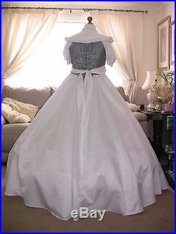 Gorgeous White Southern Belle Adult Sissy Dress size 18 + free petticoat