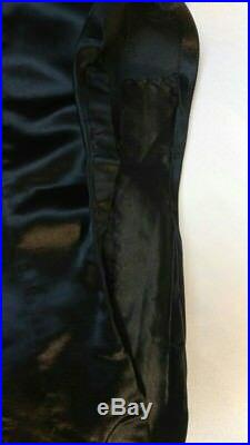 Gorgeous frock ART DECO SLIP DRESS BLACK SILKS VICTORIAN HANDMADE SNAPS VTG GOWN