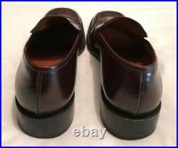 Gucci 110 1420 vintage Leather Loafers Slip-on Shoes Burgundy Size uk 10 eu 44