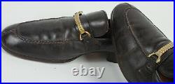 Gucci Mens 43S Antique HorseBit Brown Leather Loafers Slip On Made In Italy