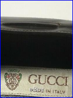 Gucci Mens Vtg NWOB Brown Leather Wingtip Brogue Slip On's 10.5 B