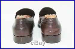 Gucci Size 9 D Brown Leather Men's Slip On Loafers 108414 Made in Italy Vintage