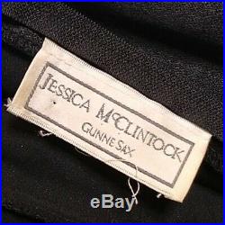 Gunne Sax Jessica McClintock Sleeveless Black Sexy Slip Dress XS VLV 90s y2k