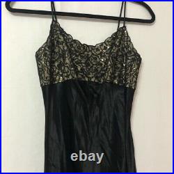 Gunne Sax Vintage Black Slip Dress with Gold Sequins Jessica McClintock 3/4