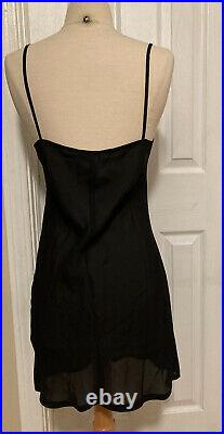 HELEN WANG 2 Pc Black Silk Chiffon Mini Slip Dress Jacket Set Size 8 Vintage