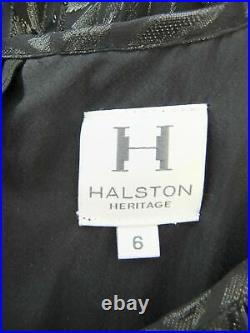 Halston Heritage Ladies Black Party Dress-us 6-used-excellent-free Postage World