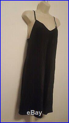 Harari Vintage New Short Sheath Silk 100% Black Dress LBD Slip Chemise Sze Large