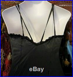 Hollywood Bomb 1920s/30s Silk Satin Slip Dress withVelvet/Lace/Fringed Capelet