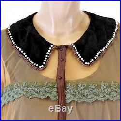 Hopeless Romantic Nataya Vintage Collared Bead Gown Dress Slip Set XL fits L
