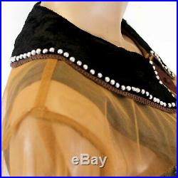 Hopeless Romantic Nataya Vintage Collared Bead Party Gown Dress Slip Set Large