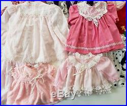 Huge Lot Vintage Baby Girl Dresses Bonnets Panties Slip Cute Infant NB-24 months