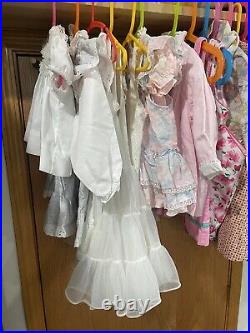 Huge Vintage 50s 60s 70s 80s Baby Toddler Girls 40 pc Lot Dresses Overalls Slip